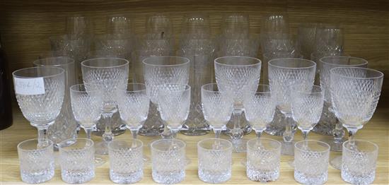 A quantity of assorted cut glass including Thomas Webb hock glasses